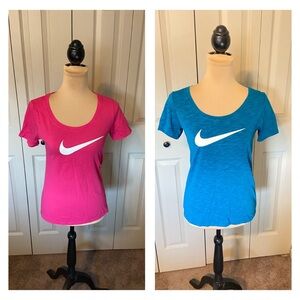 Nike Set of 2 Women’s Dri-Fit Athletic Cut Short Sleeve Shirts Size X-Small